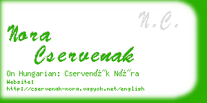 nora cservenak business card
